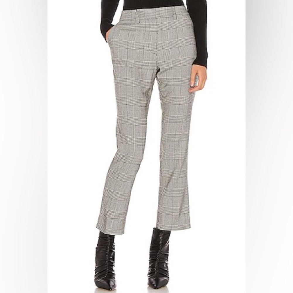 FRAME Cropped Perfect Trouser in Noir Multi Plaid Wool NWT $325 8
